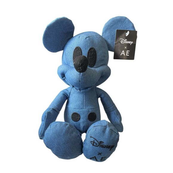 Mickey Mouse Disney X AE American Eagle Blue Denim Special Edition Plush - Picture 1 of 9